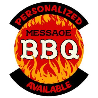 Real Fine BBQ Personalized Metal Sign