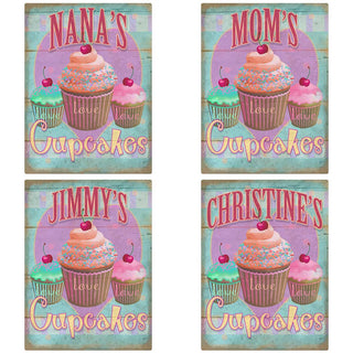 I Love Cupcakes Personalized Decal Distressed