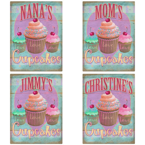 I Love Cupcakes Personalized Decal Distressed