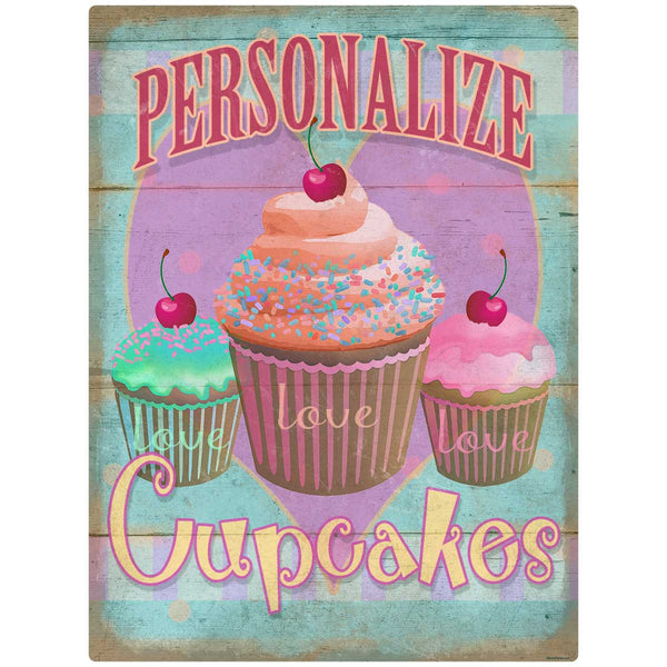 I Love Cupcakes Personalized Decal Distressed