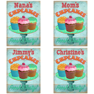 Cupcakes Fresh Tasty Personalized Decal Distressed