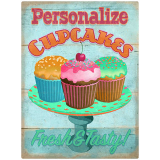 Cupcakes Fresh Tasty Personalized Decal Distressed