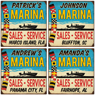 Marina Sales Service Personalized Metal Sign