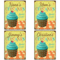Cupcakes Always Fresh Personalized Distressed Metal Sign