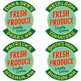 Fresh Produce Locally Grown Personalized Decal