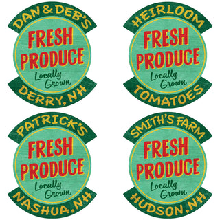 Fresh Produce Locally Grown Personalized Decal Distressed