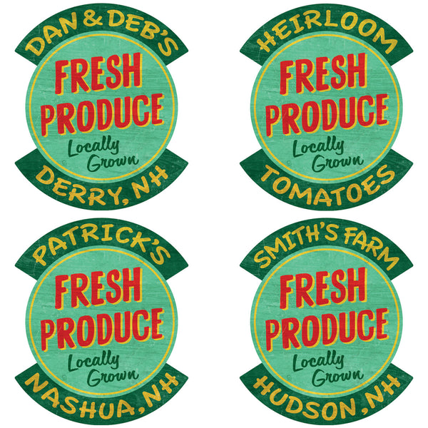 Fresh Produce Locally Grown Personalized Decal Distressed