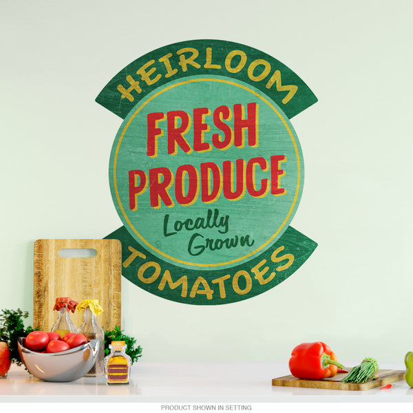 Fresh Produce Locally Grown Personalized Decal Distressed