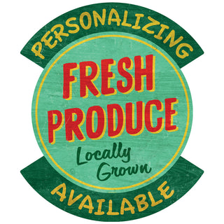 Fresh Produce Locally Grown Personalized Decal Distressed