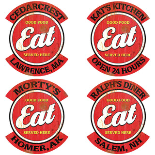 Eat Good Food Personalized Decal Red Distressed