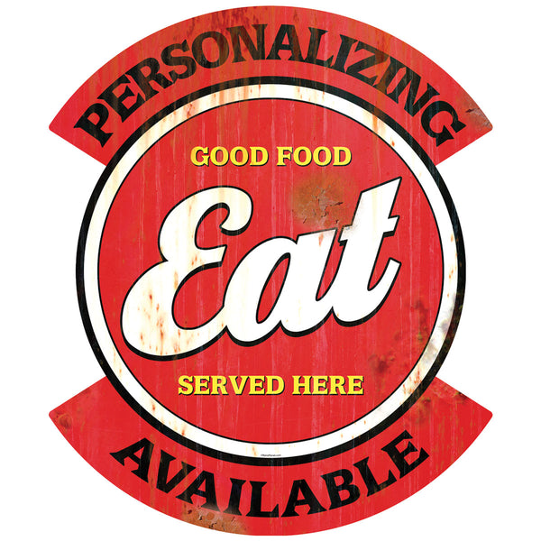 Eat Good Food Personalized Decal Red Distressed