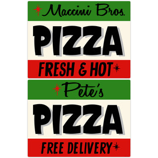 Pizza Italian Flag Style Personalized Decal