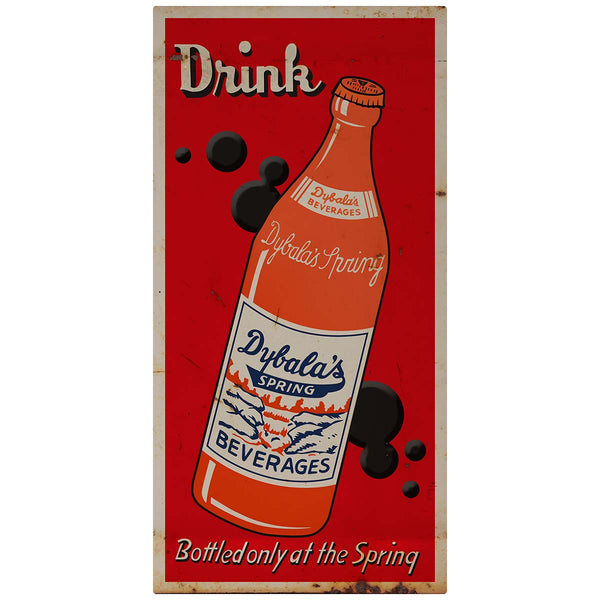 Drink Dybalas Spring Beverages 1940s Style Decal Distressed