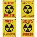 Personalized Nuclear Fallout Shelter Vinyl Stickers Set of 10