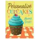 Personalized Chocolate Cupcakes Vinyl Stickers Set of 10