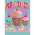 Personalized Love Cupcakes Vinyl Stickers Set of 10