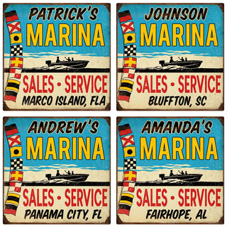 Personalized Marina Sales and Service Vinyl Stickers Set of 10