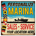 Personalized Marina Sales and Service Vinyl Stickers Set of 10