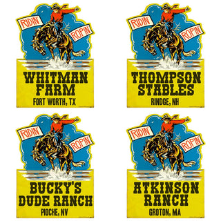 Personalized State Fair Rodeo Vinyl Stickers Set of 10