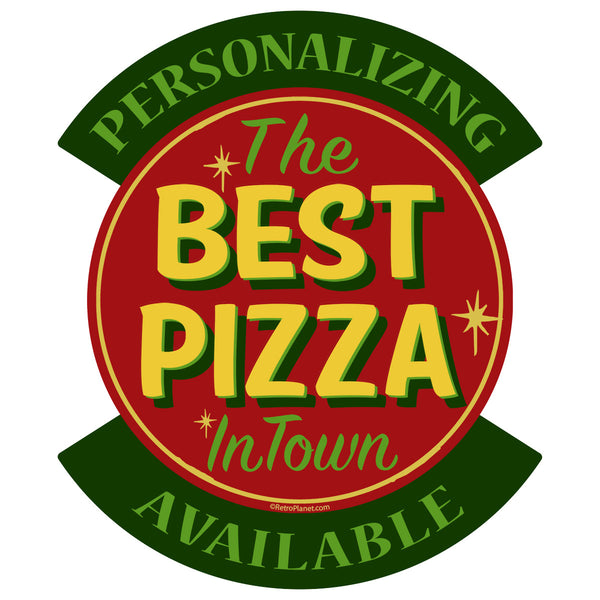 Personalized Best Pizza in Town Vinyl Stickers Set of 10