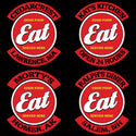 Personalized Eat Good Food Red Vinyl Stickers Set of 10