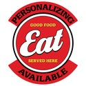 Personalized Eat Good Food Red Vinyl Stickers Set of 10