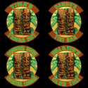 Personalized Tiki Gods Vinyl Stickers Set of 10