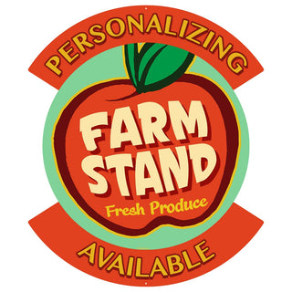 Personalized Farm Stand Apple Cut Out Metal Sign