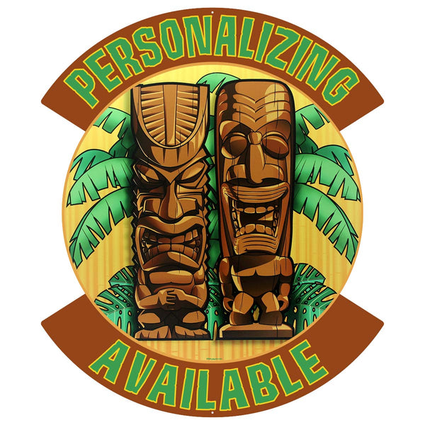 Personalized Tiki Gods Cut Out Metal Sign