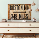 Personalized City and Miles Industrial Style Decal
