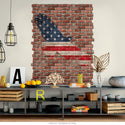 Patriotic Eagle Ghost Sign Graphic Faux Brick Mural