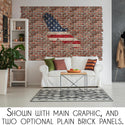 Patriotic Eagle Ghost Sign Graphic Faux Brick Mural