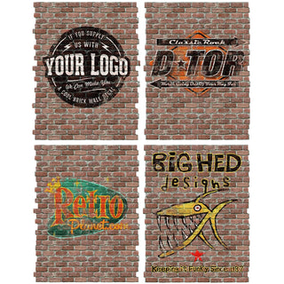 Personalized Logo Ghost Sign Graphic Faux Brick Mural Vertical