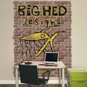 Personalized Logo Ghost Sign Graphic Faux Brick Mural Vertical
