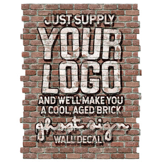 Personalized Logo Ghost Sign Graphic Faux Brick Mural Vertical