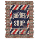 Barber Shop Ghost Sign Graphic Faux Brick Mural