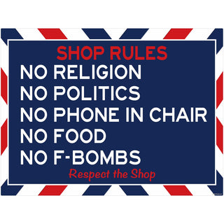 Barber Shop Rules Decal