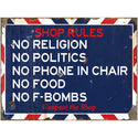 Barber Shop Rules Distressed Decal
