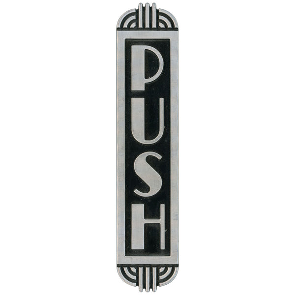 Push Deco Style Restroom Door Decal Curved