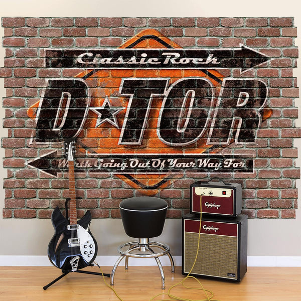 Personalized Logo Ghost Sign Graphic Faux Brick Mural Horizontal