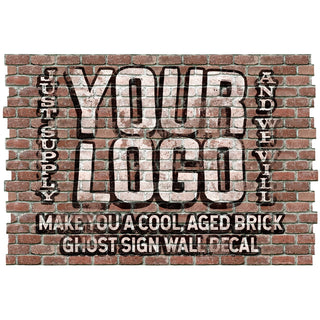Personalized Logo Ghost Sign Graphic Faux Brick Mural Horizontal