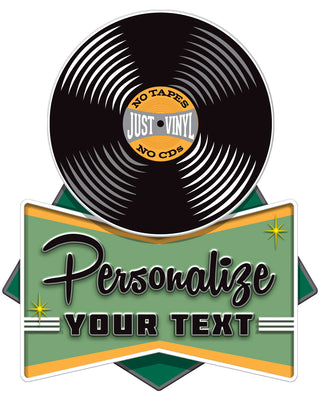 Personalized Record Shop Cut Out Decal