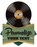 Personalized Record Shop Cut Out Decal Distressed
