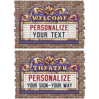 Personalized Home Theater Marquee Faux Brick Decal