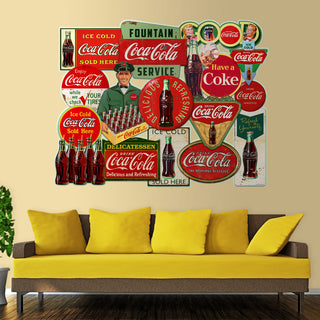 Coca-Cola Fountain Service Antique Style Collage Wall Decal