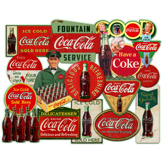 Coca-Cola Fountain Service Antique Style Collage Wall Decal