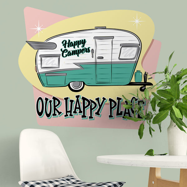 Our Happy Place Happy Campers Trailer Decal