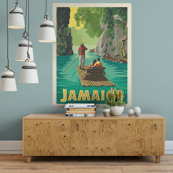 Jamaica Bamboo River Raft Decal
