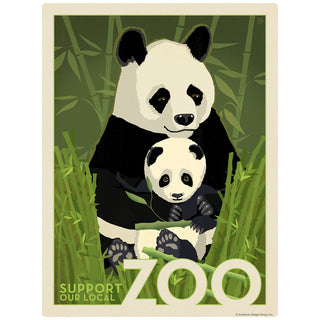 Panda Bears Support Our Local Zoo Decal Decal