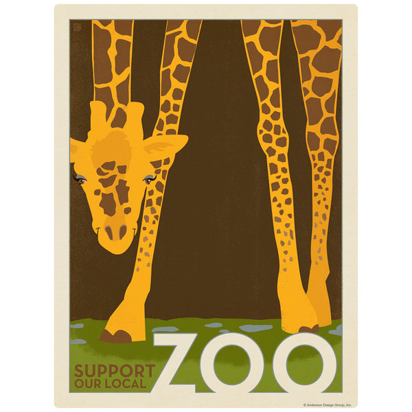 Giraffe Support Our Local Zoo Decal